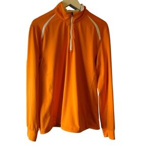 Puma Men's Orange 1/4 Zip Long Sleeve Golf Athletic Shirt Top Size M